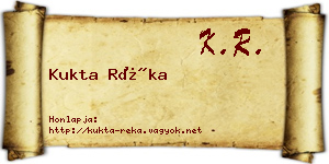 Kukta Réka névjegykártya